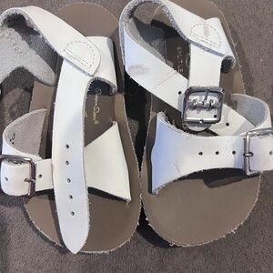 Classic White Kids Sandals with Buckle